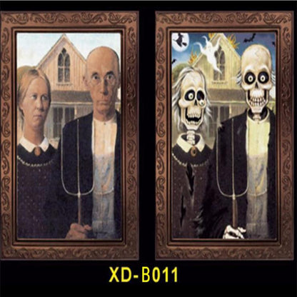 Halloween 3D Face Changing Frame Wall Sticker