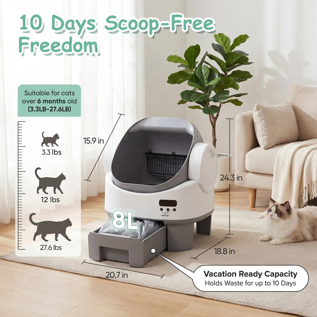 [Warcat] Next-Gen Automatic Open-Top Cat Litter Box